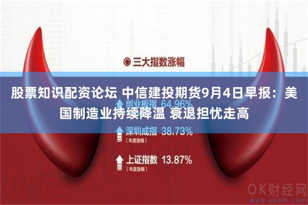 股票知识配资论坛 中信建投期货9月4日早报：美国制造业持续降温 衰退担忧走高