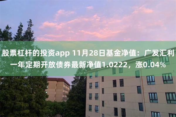 股票杠杆的投资app 11月28日基金净值：广发汇利一年定期开放债券最新净值1.0222，涨0.04%