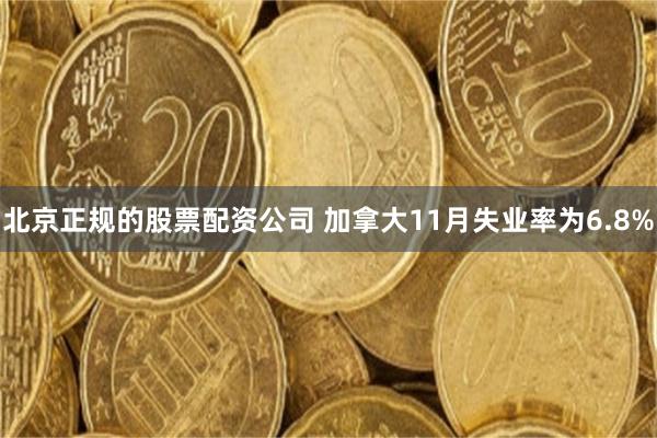 北京正规的股票配资公司 加拿大11月失业率为6.8%