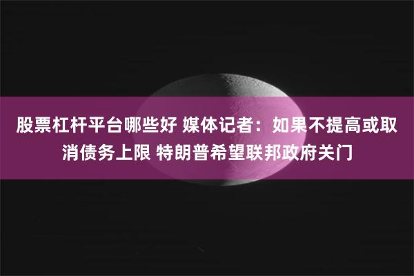 股票杠杆平台哪些好 媒体记者：如果不提高或取消债务上限 特朗普希望联邦政府关门